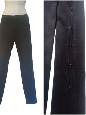 Versace V1969 Abbigliamento Sportivo SRL black jeans with eyelets down SZ:27/4